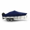Eevelle Boat Cover BAY BOAT Rounded Bow, Low or No Bow Rails Inboard Fits 29ft 6in L up to 120in W Navy SFCCB29120-NVY